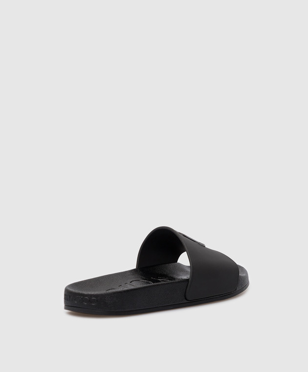 Jimmy Choo - Black Port/F Sliders with Emblem PORTFJCB - buy with ...