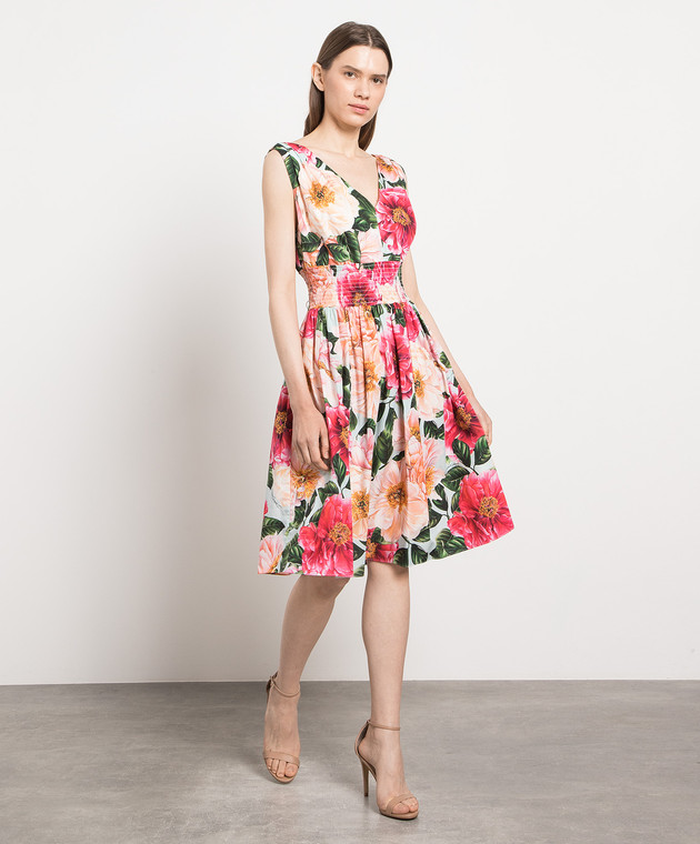 Dolce&Gabbana Midi dress in floral print F6J7HTHS5H9 image 2