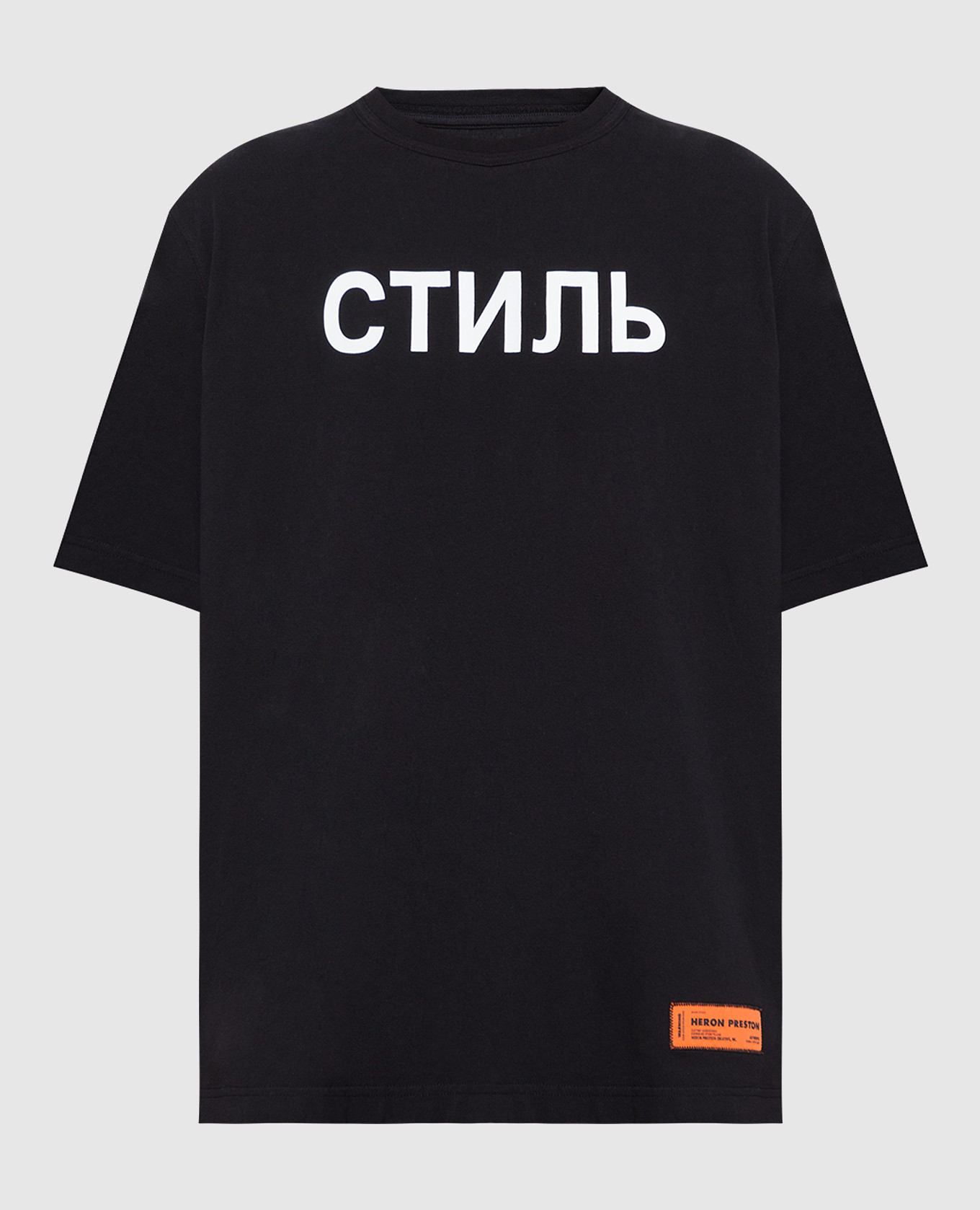 

Черная футболка с контрастным принтом, Черный, Футболки