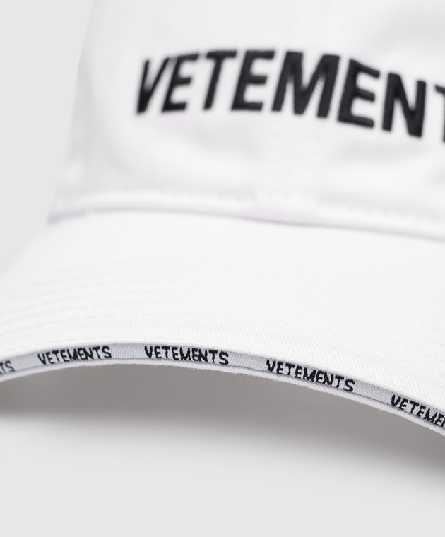 Vetements White cap with logo embroidery UE54CA180W image 4