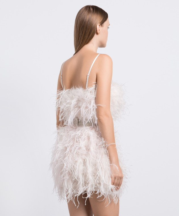 Robe à plumes beige