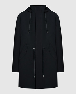 Off-White Черная куртка из шерсти с капюшоном OMEC029F23FAB001