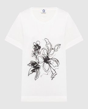 Marina Rinaldi Біла футболка з квітковим принтом VITTORIA