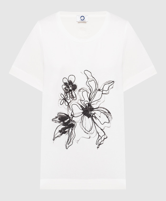 Marina Rinaldi White t-shirt with a floral print VITTORIA