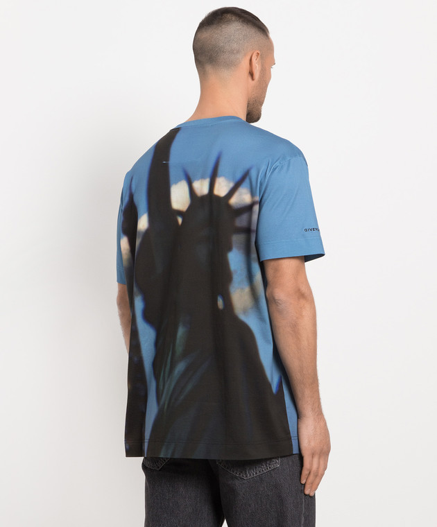 Givenchy Blue t-shirt with a Statue of Liberty print BM716N3YBE image 4