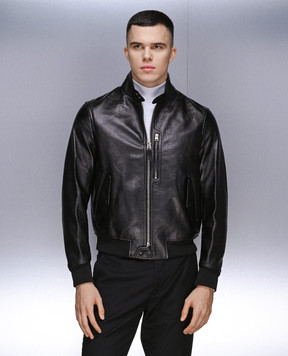 Tom Ford Чорна шкіряна куртка LBG001LMG004S23
