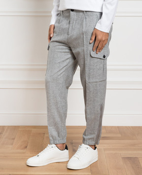 Brunello Cucinelli Сірі карго з вовни ME258H0640