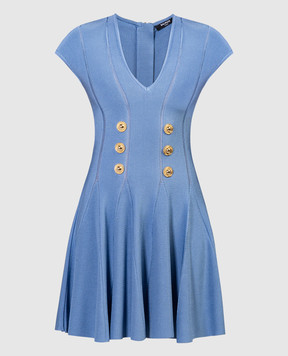 Balmain Блакитна сукня-міні CF1R7167KB41
