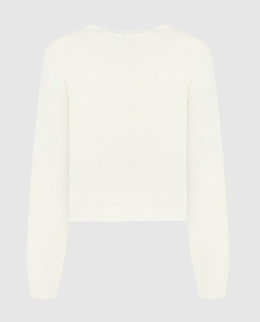 Palm Angels Білий светр з вовною з вишивкою логотипа PWHE051C99KNI001