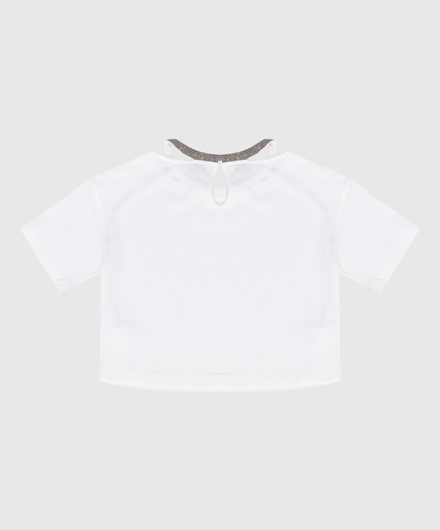 Brunello Cucinelli Дитяча біла футболка з еколатунню B0A45T033B зображення 2