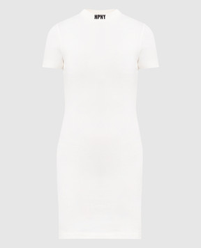 Heron Preston Белое платье мини с вышивкой логотипа HPNY HWDE002C99JER001
