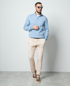 Cashmere&Whiskey Голубой джемпер из шерсти 77397