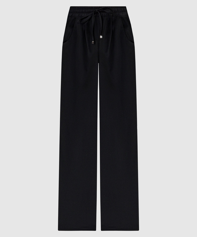 Kiton Black wool and cashmere pants D48122K05N25