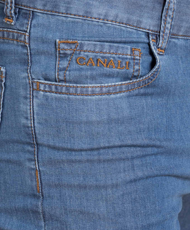 Canali Blue jeans with logo embroidery PD0108491719R изображение 5