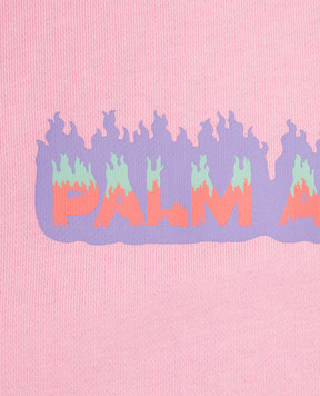 Palm Angels Детский розовый свитшот с принтом логотипа Flame PGBA002S24FLE0011012