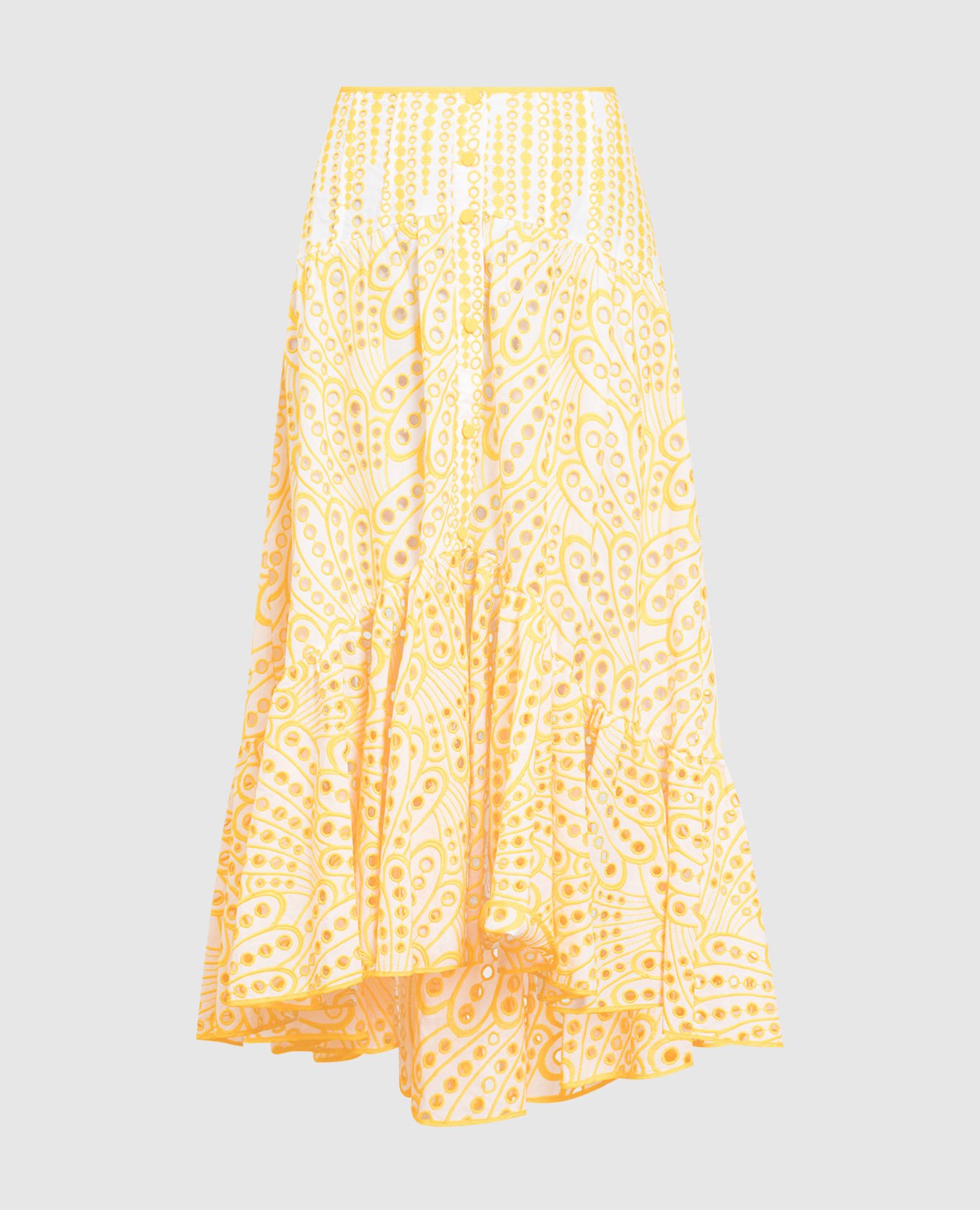 Желтая  юбка Cina с вышивкой бродери англез