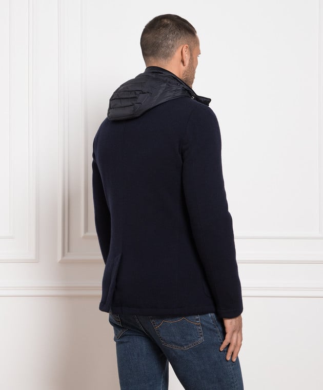 MooRER Blue down jacket made of wool and cashmere BELLOTTOMRW image 4