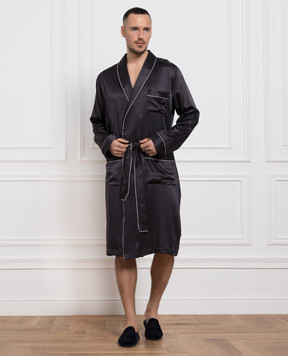 Zimmerli Чорний халат із шовку 600075131