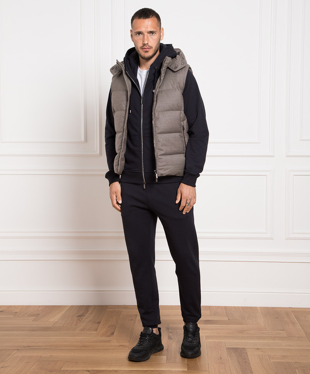 MooRER Beige down vest made of wool and cashmere FIRELL image 2