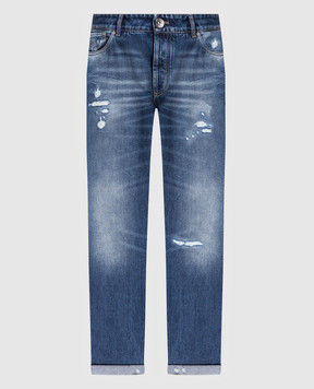 Brunello Cucinelli Сині джинси з проріхами M074PD3220
