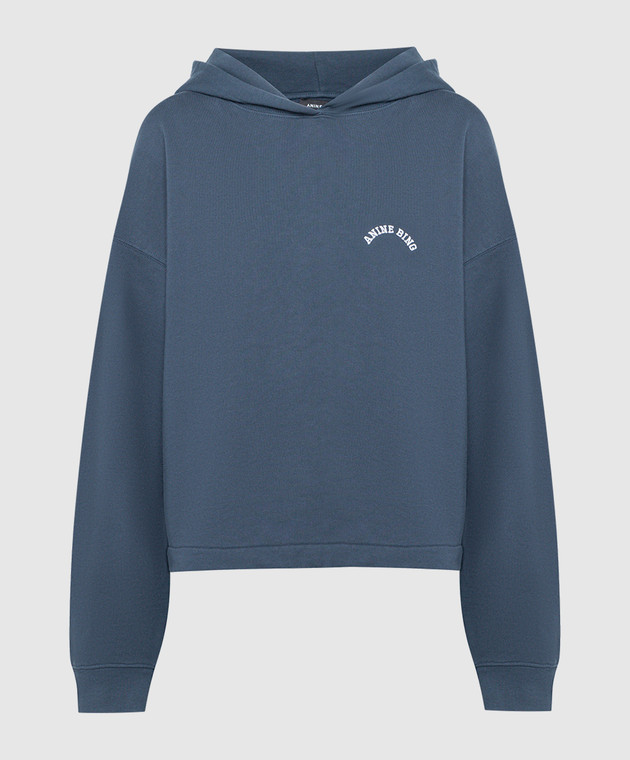 Anine Bing Blue logo embroidered Lucy hoodie A086802420 buy