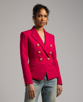 Balmain Рожевий двобортний жакет з вовни BF1SG008WC09