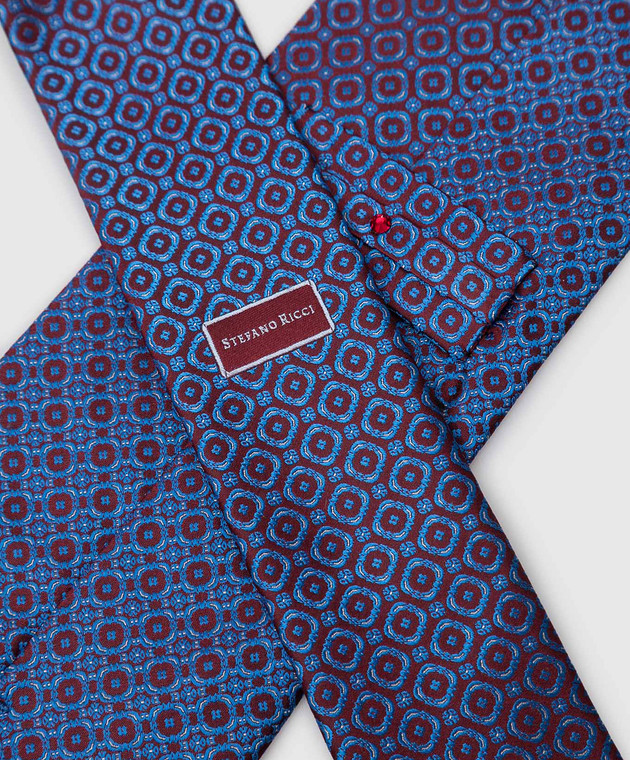 Stefano Ricci Синій шовковий краватку у візерунок CCXDD44206 зображення 4