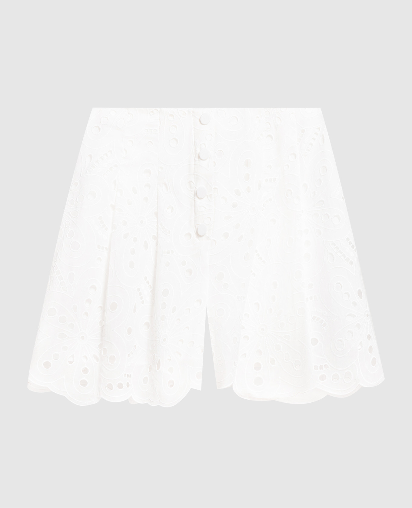 Gabrielle white shorts with broderie embroidery