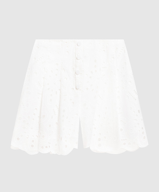 Charo Ruiz Gabrielle white shorts with broderie embroidery 233500