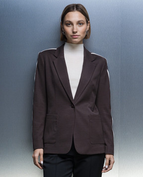 Twinset Коричневий жакет з брендованою тасьмою 232AQ2070