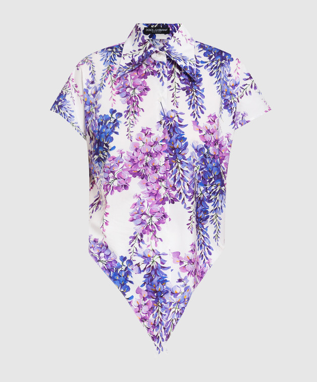 Dolce&Gabbana Blouse with wisteria print F5P59THS5MD