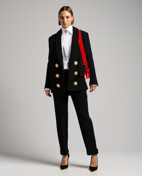 Balmain Чорні штани з вовни BF0PM010WB86