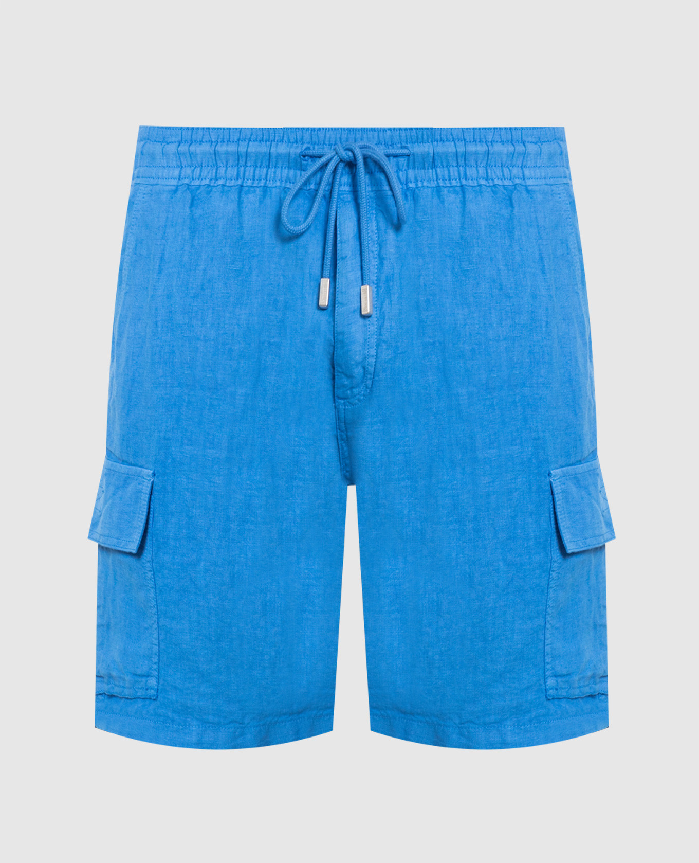 Baie Man Blue Linen Cargo Shorts