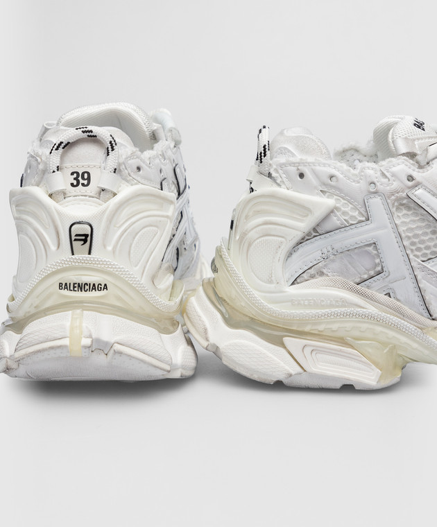 Balenciaga Белые кроссовки Runner с логотипом 677402W3RB1 изображение 4