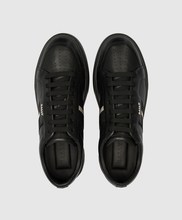 Bally Черные кожаные кеды Moony 60079925268 изображение 4
