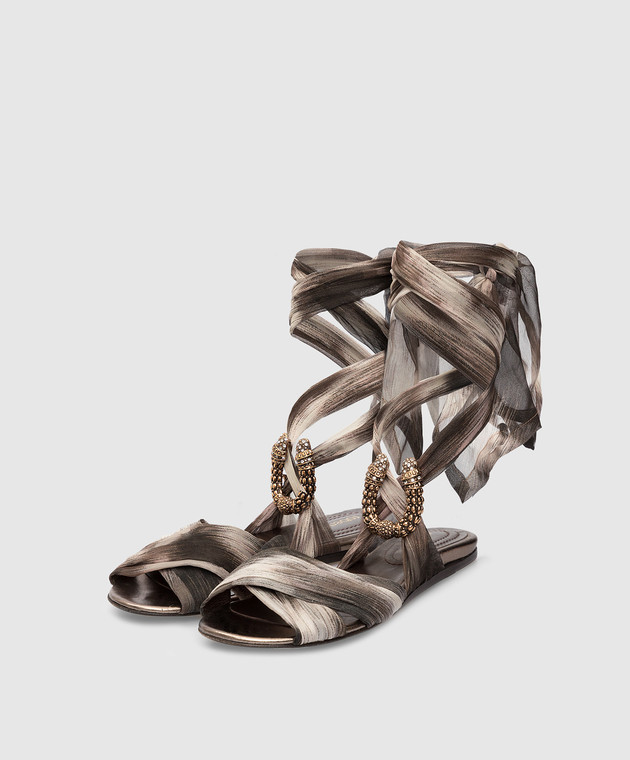 Roberto Cavalli Серые сандалии ODS419XTR20 изображение 3