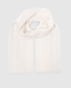 Peserico Білий шарф з льоном і кашеміром з люрексом S31460C0CC006