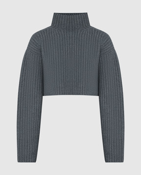 Balenciaga Серый укороченный свитер из шерсти 771046T1681