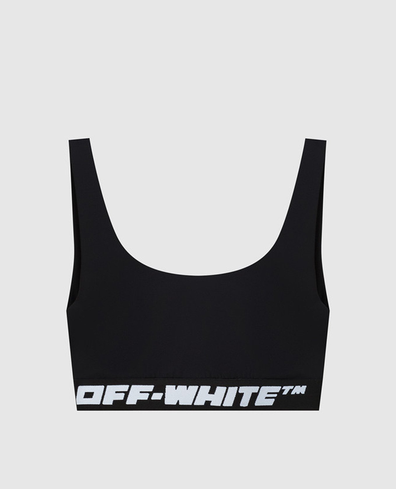 Black top with contrasting logo print