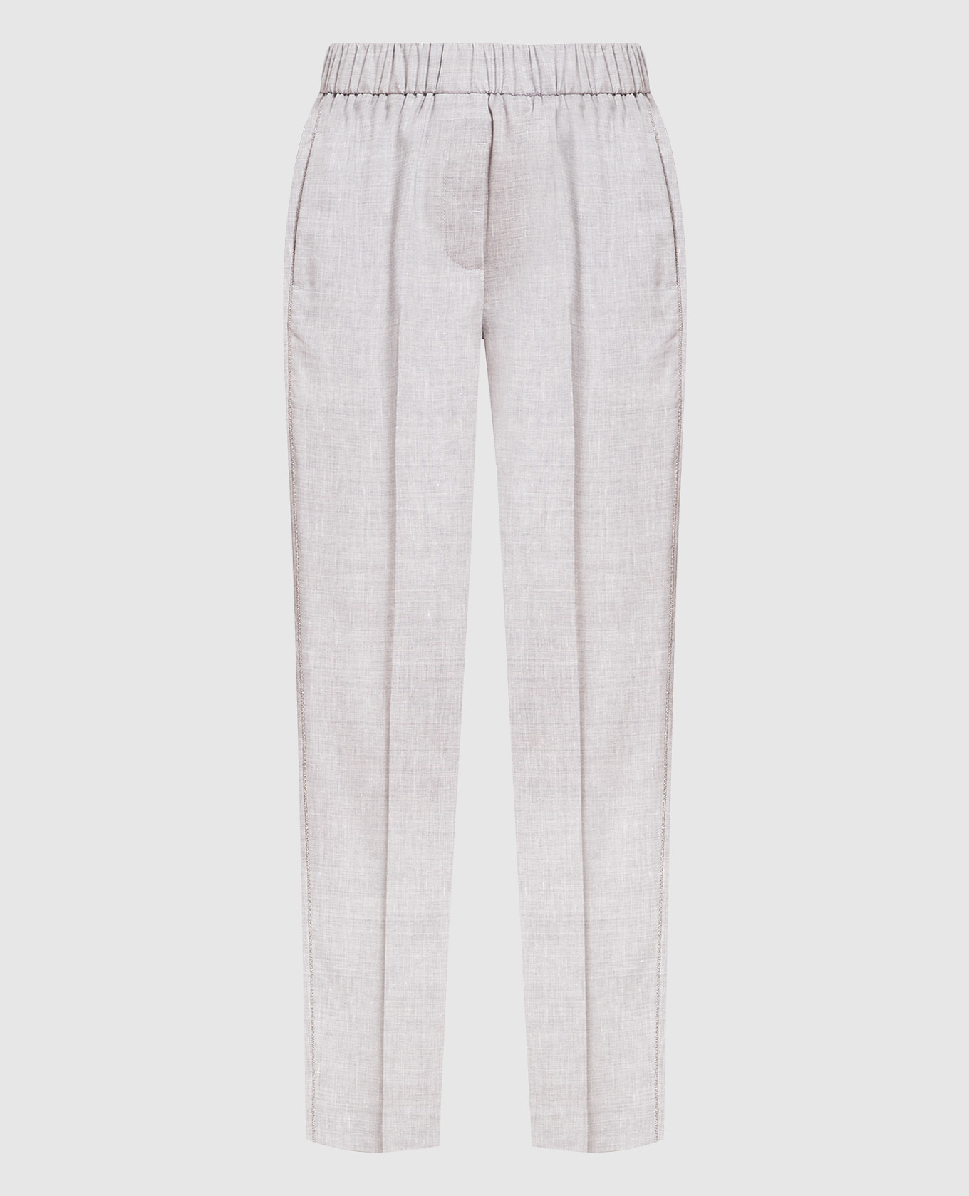 Gray linen and wool trousers