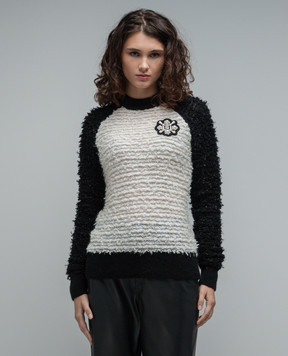 Balmain Білий джемпер з аплікацією у вигляді монограми логотипа BF0KD05019KF