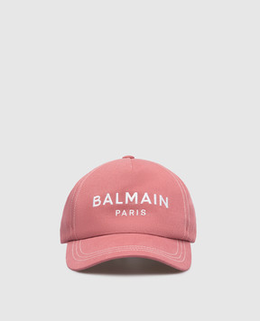 Balmain Розовая кепка с вышивкой логотипа AF0XA015CB24