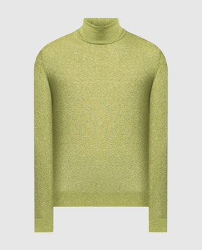 Dolce&Gabbana Зеленый меланжевый гольф из шелка и кашемира GXH82TJCMT3