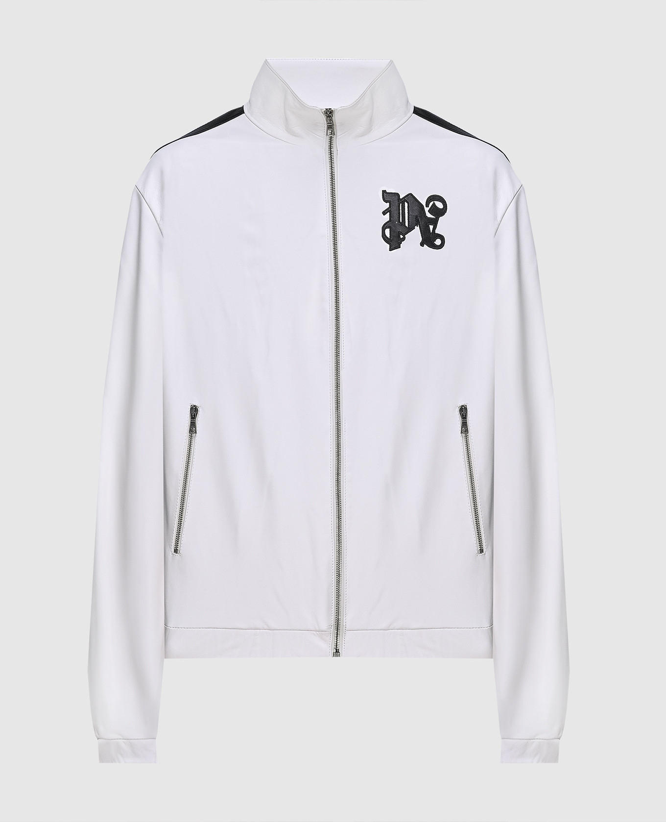 

Бежевая кожаная куртка с монограммой, Бежевый, Кожаные куртки