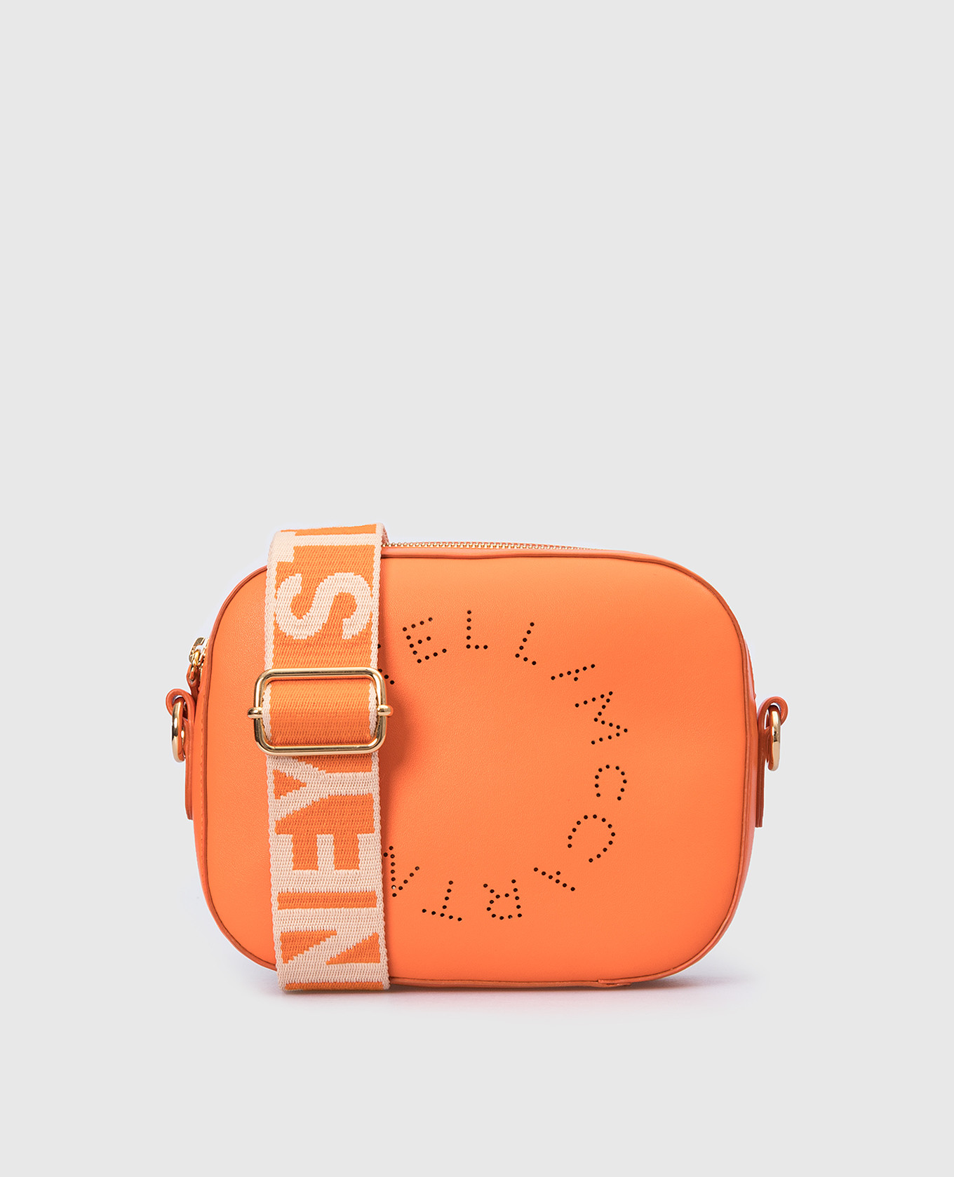 

Оранжевая кожаная сумка кросс-боди "Camera" с логотипом, Черный, Маленькие сумки