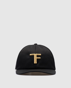 Tom Ford Черная кепка с вышивкой логотипа монограммы MH003TCN038G
