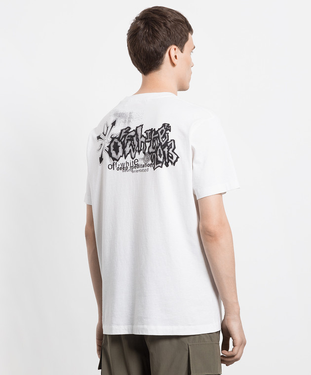 Off-White White Tribal Type T-shirt with contrast print OMAA027S22JER009 image 4