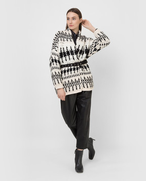 Brunello Cucinelli Кардиган із кашеміру та вовни у візерунок M6Z603216