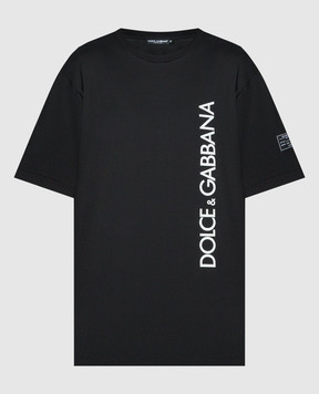 Dolce&Gabbana Чорна футболка з принтом G8PN9TG7M1D