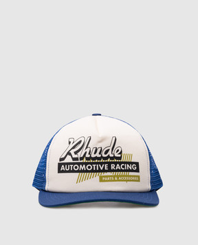 Rhude Синяя кепка AUTO RACING с принтом логотипа RHPS24HA08608129